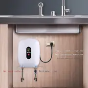 3000w Mini Water Heater 110v Electric Tankless Instant Hot Water Heater Thermostatic Washing Heating System For Home Kitchen Bathroom (white) Feat...