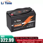 LiTime 12V 100Ah Lithium Battery Deep Cycle LiFePO4 RV Solar Trolling Motor