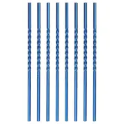 8Pcs 8.46" Long 0.24" Dia Stainless Steel Straws Straight Threaded Straws(Blue)