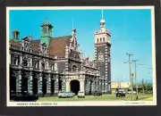 A4027 New Zealand Dunedin Railway Station vintage postcard