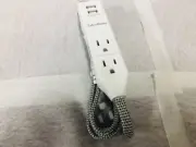 Cyber Power Surge Protector Power Strip Outlet USB 1.5 With Braided Exension Cor
