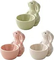 Egg Cups Set, Elegant Bunny Shaped Ceramic Egg Cup, Novelty Egg Cups Kids Egg Cups Holder Funny Egg Cups for Easter Parties, Homes and Restaurants