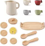 SUIOPPYUW Play House Toys Wooden Kitchen Simulation Set for Interactive Tea Parties Exquisite Workmanship is Suitable, Type+2