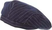 [Ipetboom] Chef Hat for Men and Women Stripe Designed Cooking Cap for Restaurant Uniforms and Catering Schools Comfortable Fit Prevents Hair Contamination Dark Blue