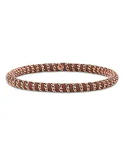 Roberto Demeglio Men's 18K Rose Gold Gio Brown Nautical Cord Stretch Bracelet