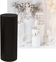 Round Display Pedestal Stand,Wedding Party Decor Pillars ,Decor Backdrop Dessert Table Pillars Loading Capacity 100kg,for Clothing Store Wedding Props Collection(Black,30x50cm/11.8x19.6in)