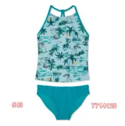 Speedo Girl's Print High Neck Tankini Set Swimwear Swimsuit Palm Tree Size 16