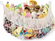 PrimZooty Stuffed Animal Hammock - Extra Large 56'' Long, Stuffed Animal Storage, stuffed animal Holder net, Toy Hammock Large, Toy Storage Hanging Organizer - Cream White
