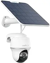 REOLINK First 4K Solar Security Camera Wireless Outdoor, Argus PT 3W Sun-Powered Panel, 360° Pan Tilt Battery Cam with 8MP Color Night Vision, 2.4/5 GHz Wi-Fi, No Monthly Fee