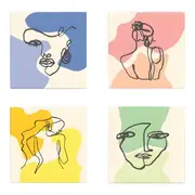 Set 4 Square Ceramic Coasters In Box- Chic Lady