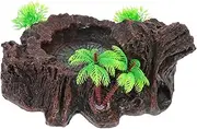 Turtle Food Bowl Gecko Reptile Food and Water Dish Turtle Tortoise House Reptile Lamp Stand Sea Turtle Lizard Reptile Mister Turtle Lamp Tortoise Food Bowl Reptile Decor Resin