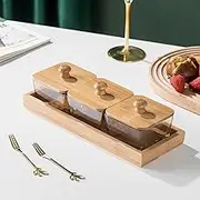 Food Platters with Lids Food Tray Snack Serving Tray,Household Divided Serving Tray with lid,Compartment Serving Tray with lid,Square Snack tra, 11.4x4.3x2.7inch