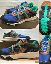 Mens TIMBERLAND Garrison Trail Low Hiking Shoes 11.5 Blue Green New Retail $99