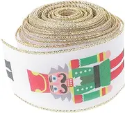 Abaodam 1Roll Christmas Ribbon Yards Cartoon Theme Xmas Ribbon for Home Decor Tree Topper Bow Wrapping DIY Crafts Wreaths and Garlands Festive Holiday Essential