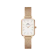 Daniel Wellington Quadro 20X26 Pressed Melrose Rose Gold & White Watch