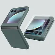 [Miimall] Case Compatible with Motorola Razr 40 Ultra Screen Protector case, [Built-in Tempered Glass Film] Hard PC Ultra Thin Shockproof Bumper Case Protective Cover for Motorola Razr 40 Ultra,Green