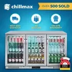 Chillmax 318L Bar Fridge with Light Lock & Dual Glass Beer Fridge SS