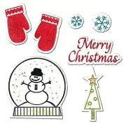 Sizzix Framelits Mittens & Snow Globe.set #658209 Retail $29.99 7 PK with stamps