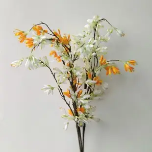 中式新古典長枝仿真花/粉色白色橘色野藤龍膽花客廳裝飾花