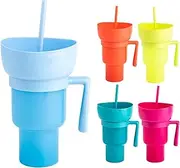 Stadium Tumbler with Snack Bowl | 2 in 1 Snack and Drink Cup,Without Handle Popcorn Cup Snack Cup Multifunctional Cup,Leakproof Snack Cup,Reusable Snack and Drink Cup for Adults,Kids