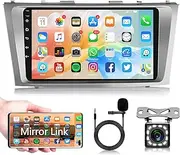 Android Car Stereo for Toyota Camry 2006-2011 with Mirror Link,Car Radio 9'' Touch Screen Head Unit Car Audio with GPS Navgation WiFi Bluetooth FM SWC USB Backup Camera Mic