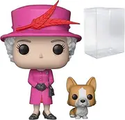 Funko Pop! Royals: The Royal Family - Queen Elizabeth II with Corgi Vinyl Figure (Bundled with Pop Box Protector Case)