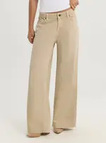 GUESS Women's Jeans Beige G11 Wide Leg Jeans Size: 30, Cotton