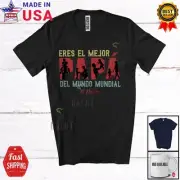 Papa Melor Del Mundo Mundial; Father's Day Custom Name Spanish Family T-Shirt