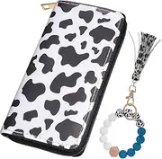 [GAROZATION] Wallet Card Holder Ladies Purse Wallet for Women Wristlet Keychain Beads Tassel Bracelet
