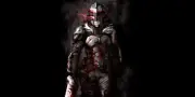 Anime goblin slayer manga warrior blood glowing eyes Playmat Gaming Mat Desk