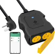 Smart Plug Wifi Outdoor 2 Outlet W/ Timer Alexa Google Home