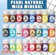 24 Colours Mica Pigment Powder DIY Wax Candle Melts Bath Bombs Cosmetic Soap Dye