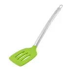 Kitchenware Stainless Steel Grip Silicone Slotted Pancake Turner Spatula Green