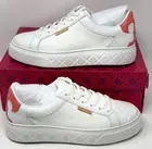 Tory Burch Ladybug Leather Sneakers Trainer Purity Coral Crush US 9.5 / 39.5 EU