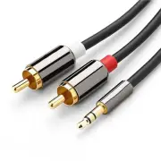 3M Premium Gold Plated 3.5mm Male To 2 RCA Male Aux Auxiliary Stereo Audio a