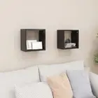 Wall Cube Shelves 2 Pcs Floating Display Shelf Decor Living Room Furniture Grey