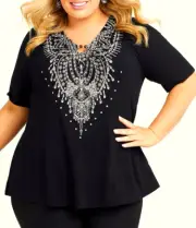 TS TAKING SHAPE plus size S / 16 Goddess Sparkle Natural Top stretch NWT rrp$120