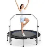 Mini Trampoline for Adults, 40"/48" Foldable Indoor Exercise Rebounder with A...