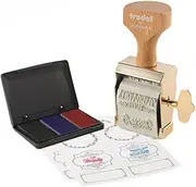 Trodat Vintage Special Occasions Set for Creative Designs - 6 Print Motifs, Ned, Creative Stamp in Vintage Look Including Ink Pad in Red, Blue, Black, 30 x 5 mm, 12 Labels in 3 Designs