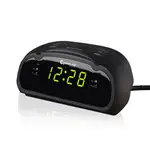 Sansai LED AM/FM Dual Alarm Clock Radio with Battery Backup + Snooze (Black)