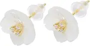 [SHERCHPRY] Shell Ear Studs Cherry Blossom Design S925 Sterling Silver Stylish for All Occasions