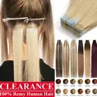 200G Thick Tape in Russian Remy Human Hair Extensions Invisible Skin Weft Blonde