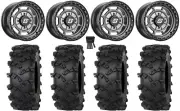 Sedona Rift 15x7 Wheels Grey 32" Outlaw M/T Tires Polaris Ranger XP 9/1K
