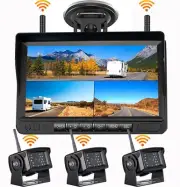 3x Wireless Back Reversing Camera 7'' DVR Monitor Rear View 12-24V Truck Caravan