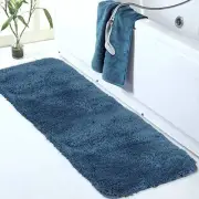 Large Bathroom Rug (24 x 72) Extra Soft and Absorbent Shaggy 24" x 72" Navy