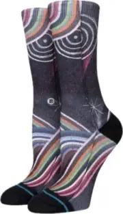 Stance Women Black Crew Polyester Cushion Ground Control Casual Socks M 8-10.5