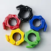 Pair of Barbell Clamps Quick Release Lock 1 NCH Diameter Standard Bar Weight Plates Collar Clips Weightlifting Fitn Black One Size