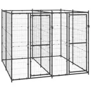 Steel Dog Kennel Outdoor Pet Cage Backyard Pen House Shelter Enclosure XL LARGE