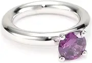 [Giorgio Martello] Stackable Ring in Sterling Silver with Rhodium and Amethyst Cubic Zirconium Ring