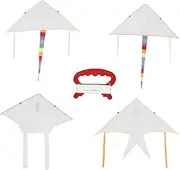GARVALON 4Sets Blank Kite DIY Making Kit for Create Your Own Designs for Outdoor Activities Fun Family Bonding Great for Kites with Line
